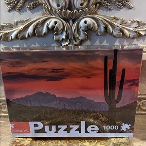Desert Cactus Puzzle - 1000 Pieces - Red and Black